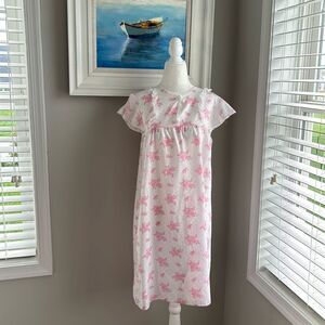 Vintage Pink Floral Short Nightgown Large